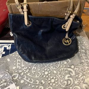 Coach handbag Navy soft leather